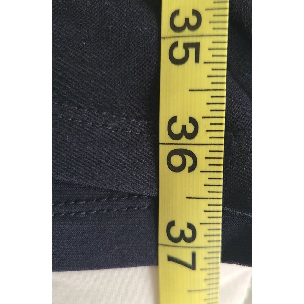 Navy Sequence Eyelash Faux Wrap Cocktail Dress Lace Bodice Sheath Dress Size 10P - Picture 9 of 9
